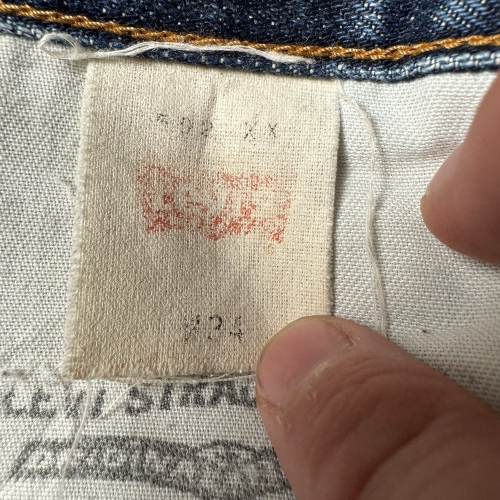 Vintage Levi's 502xx Jeans Mens 32x30 Blue Custom Patchwork Big E Talon Zip - Picture 10 of 16